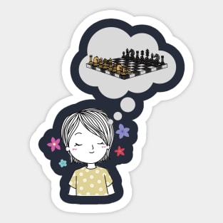 Thinking about chess - kids Sticker